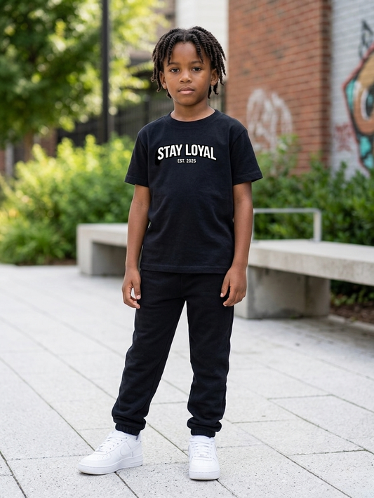 Stay Loyal Kids Tee (Top Only) – Premium Black Edition